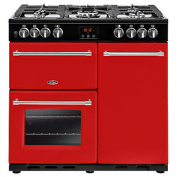 Belling Farmhouse 90DFT Dual Fuel Range Cooker Orange